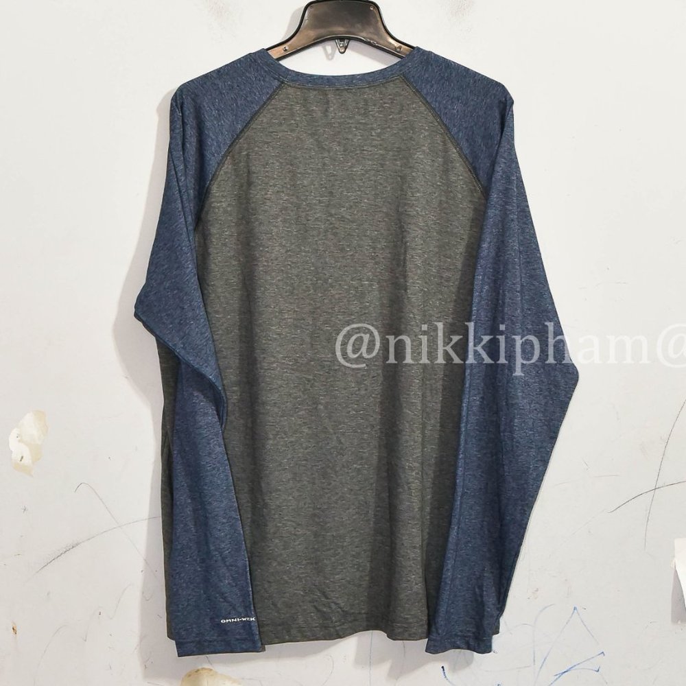 NWT Columbia Men’s Long Sleeve Raglan Tee size XL Omni-Wick™ in blue - Picture 6 of 7